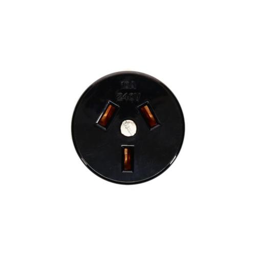 10A Flush 1.0mm Panel Mounting Plug Base Black
