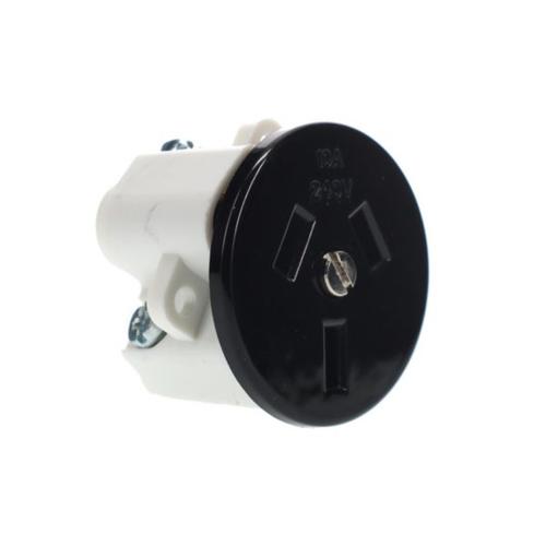 10A Flush 1.0mm Panel Mounting Plug Base Black